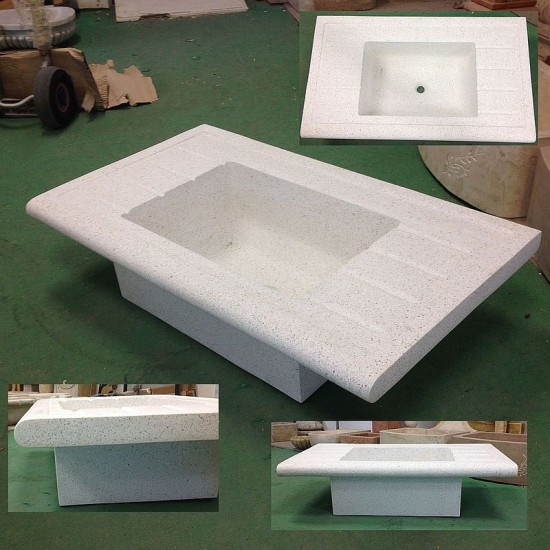 LAVANDINO IN GRANIGLIA DI MARMO E CEMENTO  CM. 110 INC