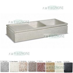 LAVANDINO IN GRANIGLIA DI MARMO E CEMENTO Cm. 118 mod. 5305