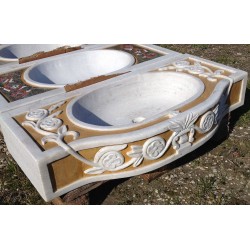 LAVANDINO LAVELLO IN MARMO CON INTARSI INTARSIATO GIALLO