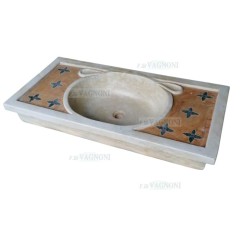 LAVANDINO LAVELLO IN MARMO CON INTARSI INTARSIATO GIALLO FIORI