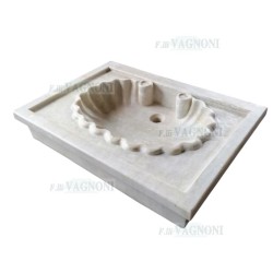 LAVANDINO LAVELLO RETTANGOLARE+CONCHIGLIA IN MARMO CM. 77