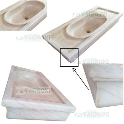 LAVANDINO LAVELLO RETTANGOLARE IN MARMO CM. 92