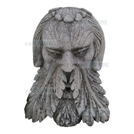 MASCHERA BOCCA IN PIETRA ANTICATA SCOLPITA CM. 50