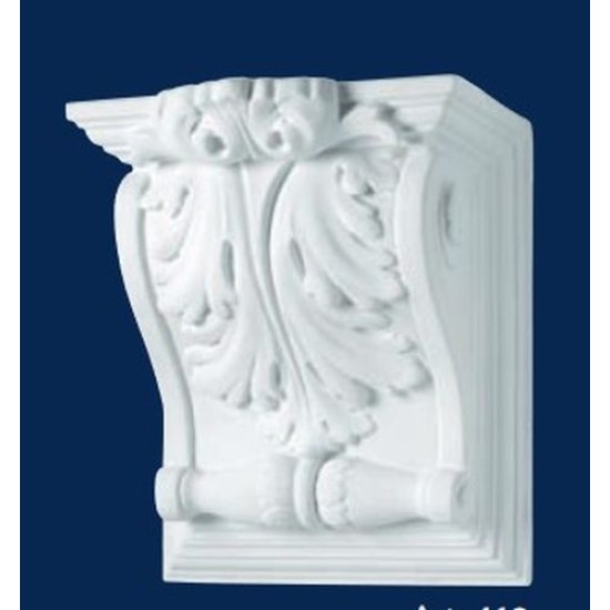 MENSOLA CAPITELLO IN GESSO BIANCO H.28X24.5X18.5