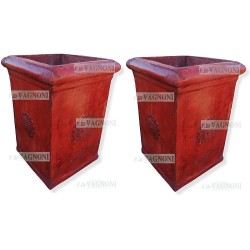 N° 2 VASI IN CEMENTO PILONE TIPO TERRACOTTA CM. 52x52x70