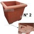 N° 2 VASI QUADRATO LISCIO CON PIEDI CM. 45 IN TERRACOTTA TOSCANA