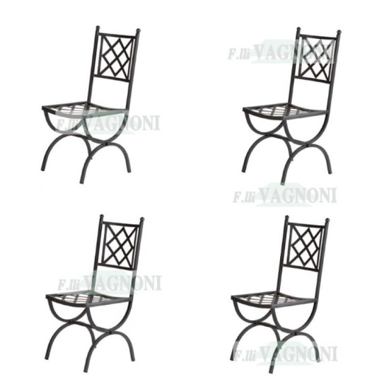 n° 4 SEDIE IN FERRO CM. 100X42X50