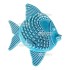 PESCE PALLA IN CERAMICA SMALTATA TURCHESE CM.18X22