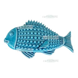 PESCE SQUAME IN CERAMICA SMALTATA TURCHESE CM. 20X12
