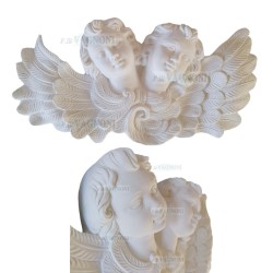 QUADRO BASSORILIEVO ANGELI CM. 57 DA PARERE IN CERAMICA BISCOTTO