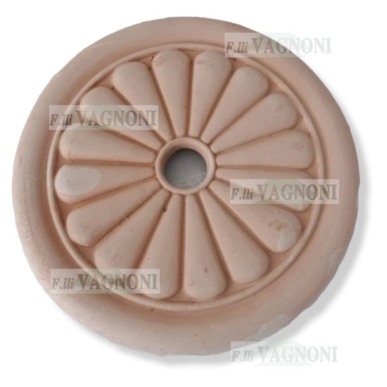 ROSONE IN TERRACOTTA CM. 25  PER RUBINETTO-FONTANA
