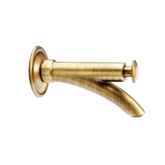 RUBINETTO IN OTTONE BRONZATO A PULSANTE LISCIO CON BORCHIA