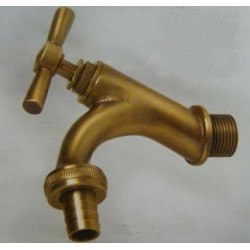 RUBINETTO IN OTTONE BRONZATO MANIGLIA + BORCHIA