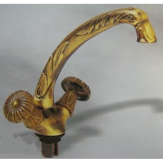 RUBINETTO LAVORATO MISCELATORE MONOFORO OTTONE BRONZATO