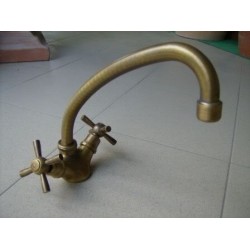 RUBINETTO MISCELATORE LISCIO MONOFORO OTTONE BRONZATO