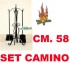 SET CAMINO IN FERRO BATTUTO 4 ATTREZZI POMO OTTONE