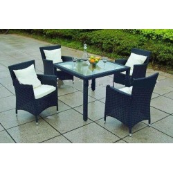SET TAVOLO + 4 SEDIE IN POLYRATTAN MOD. 219102