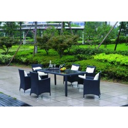 SET TAVOLO Cm.160 + 6 SEDIE IN POLYRATTAN MOD. 219101/160