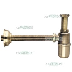 SIFONE A BOTTIGLIA IN OTTONE BRONZATO DA 1" 1/4 SENZA PILETTA