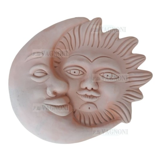 SOLE E LUNA CM. 26  IN TERRACOTTA TOSCANA