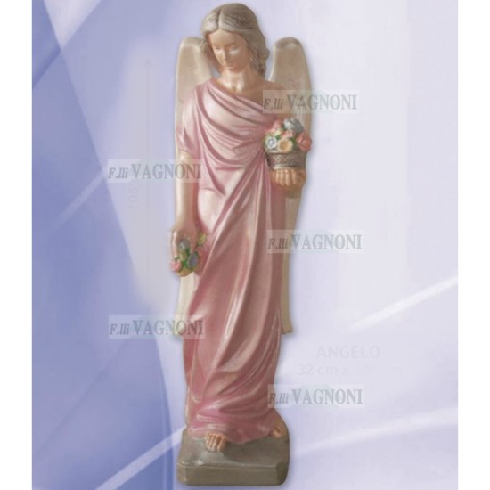 STATUA ANGELO IN CEMENTO DECORATO CM. 105