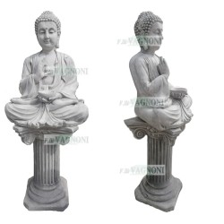 STATUA BUDDHA + COLONNA IN CEMENTO CM. 155