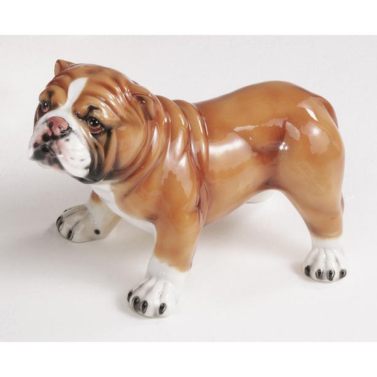 STATUA CANE BULLDOG BOULEDOGUE IN CERAMICA CM. 40X30 -ANIMALI-