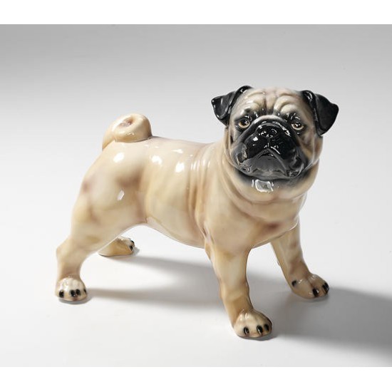 STATUA CANE CARLINO IN PIEDI IN CERAMICA -ANIMALI-