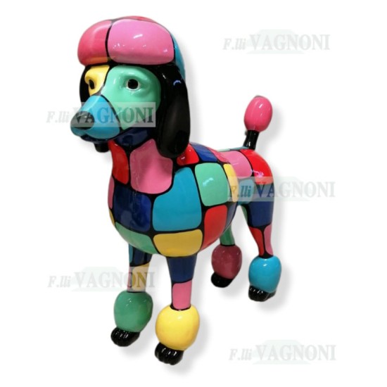 STATUA CANE DESIGN BARBONCINO IN RESINA CM.60x65  -ANIMALI-