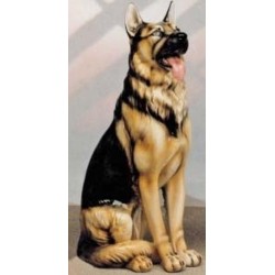 STATUA CANE PASTORE TEDESCO IN CERAMICA CM. 100 -ANIMALI-