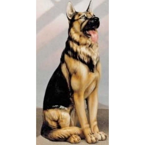 STATUA CANE PASTORE TEDESCO IN CERAMICA CM. 100 -ANIMALI-