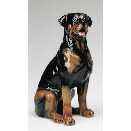 STATUA CANE ROTTWEILER IN CERAMICA CM. 70 -ANIMALI-