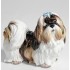 STATUA CANE SHIH-TZU CON FIOCCO IN CERAMICA CM. 36X30 -ANIMALI-