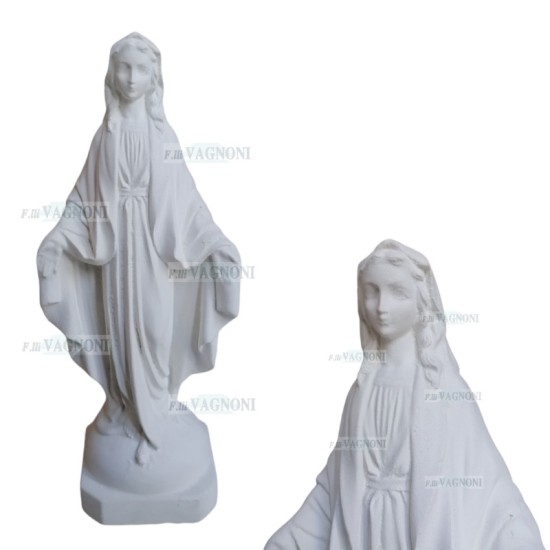 STATUA MADONNA IMMACOLATA IN CEMENTO BIANCO CM. 46