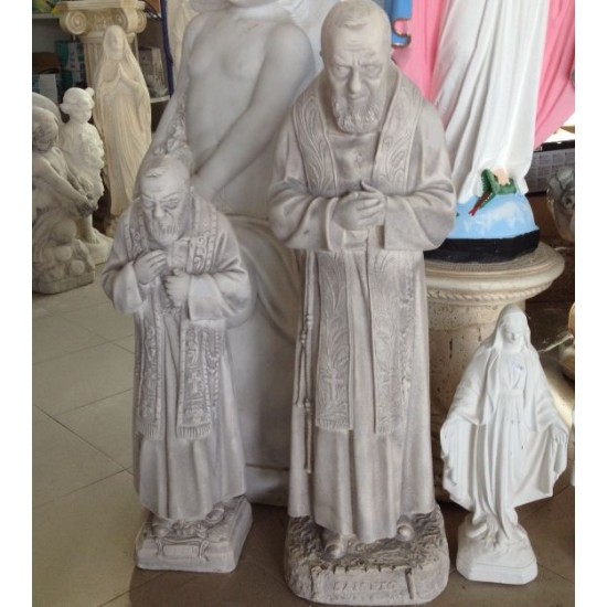 STATUA PADRE PIO IN CEMENTO CM. 80