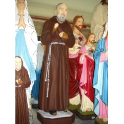 STATUA PADRE PIO IN RESINA INFRANGIBILE X ESTERNO CM. 80