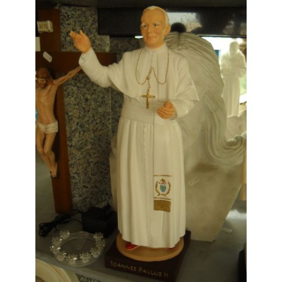STATUA PAPA GIOVANNI PAOLO II IN RESINA X ESTERNO Cm. 40