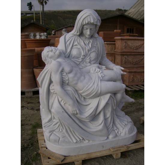 STATUA PIETA' DI MICHELANGELO IN MARMO Cm. 130