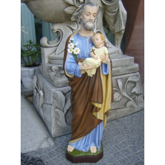 STATUA SAN GIUSEPPE IN RESINA INFRANGIBILE X ESTERNO CM.65