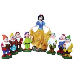 STATUE BIANCANEVE E I SETTE 7 NANI CM. 22/40 POLYRESINA