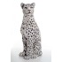STATUE LEOPARDO BIANCO E NERO IN CERAMICA CM. 90 -ANIMALI-