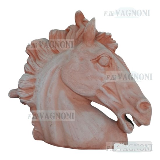 TESTA DI CAVALLO IN TERRACOTTA TOSCANA CM. 40