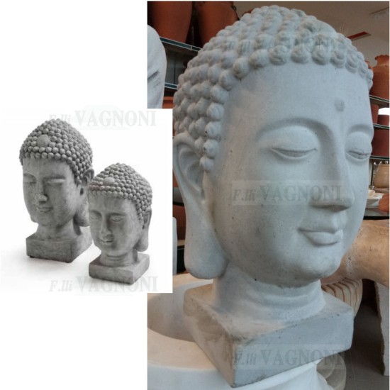 TESTA STATUA  BUDDHA IN CEMENTO CM. 40