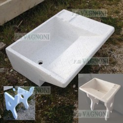 VASCA LAVAPANNI CM.70X50 CEMENTO E GRANIGLIA DI MARMO LEVIGATA