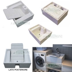 VASCA LAVAPANNI LAVANDERIA GRANIGLIA DI MARMO E CEMENTO CM. 65