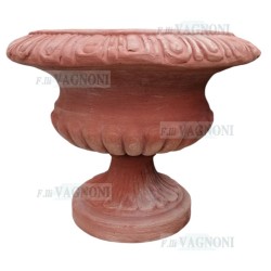 VASO A CALICE IN TERRACOTTA TOSCANA CM. 44x37
