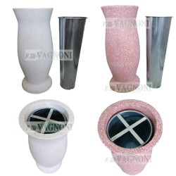 VASO IN CEMENTO MARMO CM.50 PORTAFIORI PER LAPIDE CIMITERO TOMBA