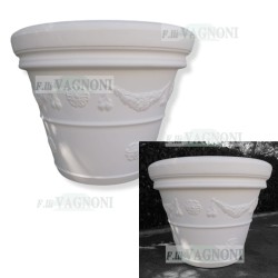 VASO IN SUPER RESINA FESTONATO BIANCO VARIE MISURE