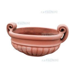 VASO OVALE CON MANICI IN TERRACOTTA CM. 83X37X32 H.