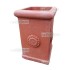 VASO QUADRATO ALTO PILONE ROSONE IN TERRACOTTA CM. 30X30X48